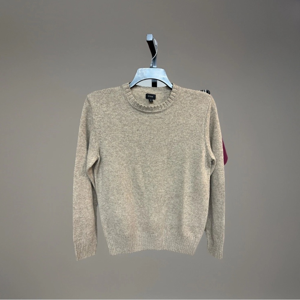 J. Crew Wool Blend Crewneck Sweater Medium Brown Minimalist